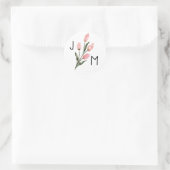 Sticker Rond Conception personnalisée de Mariage rose (Sac)