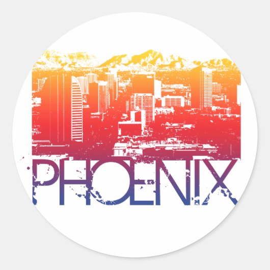 Sticker Rond Conception Phoenix Skyline (Devant)