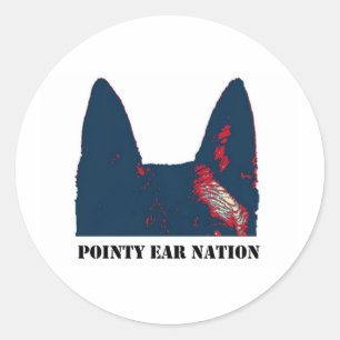 Sticker Rond Conception pointue de nation d'oreille