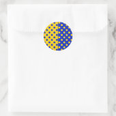 Sticker Rond Conception Pois demi-bleue Jaune (Sac)