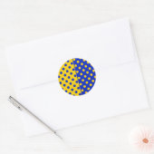 Sticker Rond Conception Pois demi-bleue Jaune (Enveloppe)