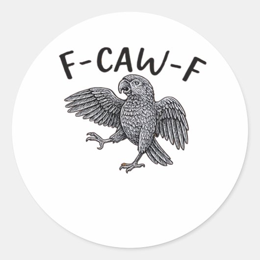 Sticker Rond Conception propre et minimale F Caw F (Devant)