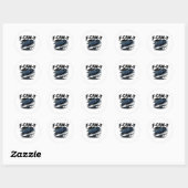 Sticker Rond Conception propre minimale F-Caw-F (Feuille)