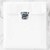 Sticker Rond Conception propre minimale F-Caw-F (Sac)
