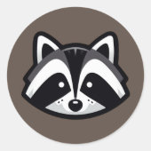Sticker Rond Conception Raccoon simple (Devant)