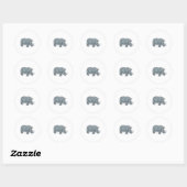 Sticker Rond conception réaliste de rhinocéros (Feuille)