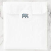 Sticker Rond conception réaliste de rhinocéros (Sac)