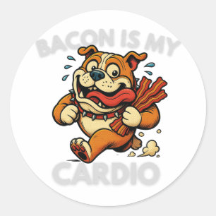 Sticker Rond Conception rétro drôle pour amateur de bacon