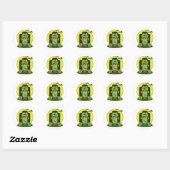 Sticker Rond conception rétro frankenstein (Feuille)