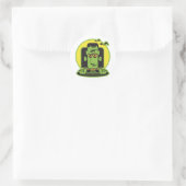 Sticker Rond conception rétro frankenstein (Sac)