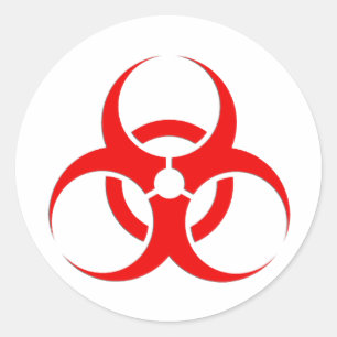Sticker Rond Conception rouge de Biohazard !