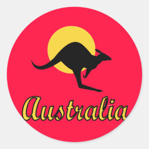 Sticker Rond Conception rouge de la terre de l'Australie