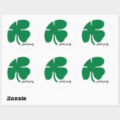 Sticker Rond Conception Shamrock à la mode Pinch Proof (Feuille)