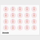 Sticker Rond Conception simple, moderne et amusante de glace cl (Feuille)