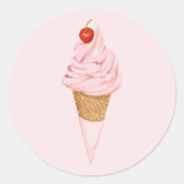 Sticker Rond Conception simple, moderne et amusante de glace cl (Devant)