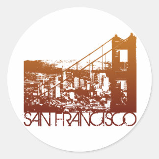 Sticker Rond Conception Skyline de San Francisco