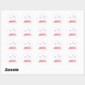Sticker Rond Conception Skyline de Washington DC (Feuille)