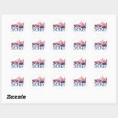 Sticker Rond Conception Skyline Sydney (Feuille)