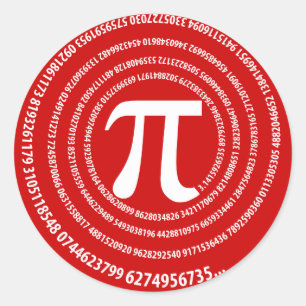 Sticker Rond Conception Spirale Numéro Pi
