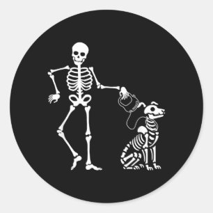 Sticker Rond Conception squelette incroyable épouvantable et ef