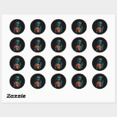 Sticker Rond Conception Tie-dye Alien Hipe (Feuille)