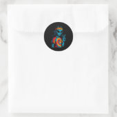 Sticker Rond Conception Tie-dye Alien Hipe (Sac)