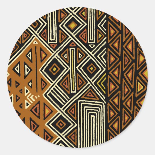 Sticker Rond Conception Tribale Africaine Kuba (Devant)