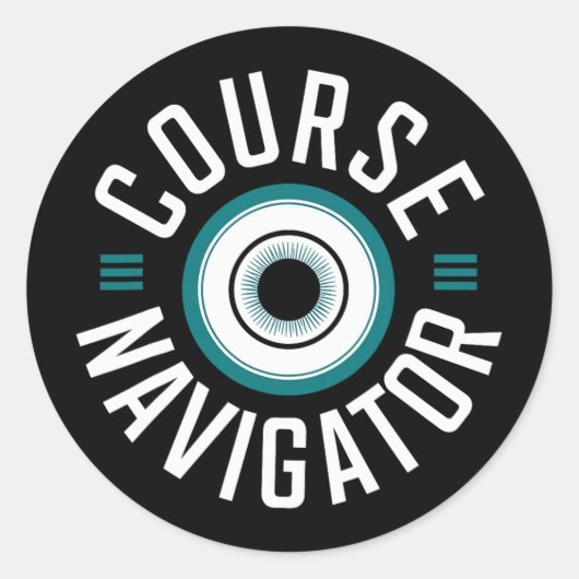 Sticker Rond Conception unique de navigateur de parcours de gol (Devant)