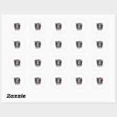 Sticker Rond Conception vectorielle de chevaux de course patrio (Feuille)