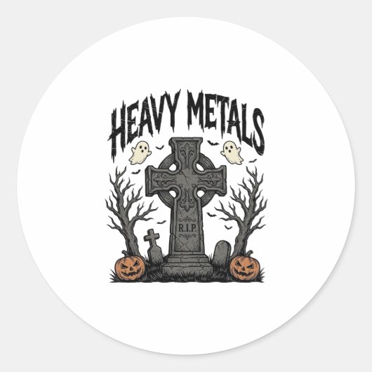 Sticker Rond Conception vectorielle de cimetière Halloween de m (Devant)