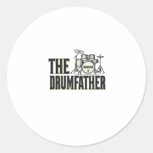 Sticker Rond Conception vectorielle de citation de batteur Drum (Devant)