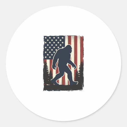 Sticker Rond Conception vectorielle de forêt de drapeau américa (Devant)
