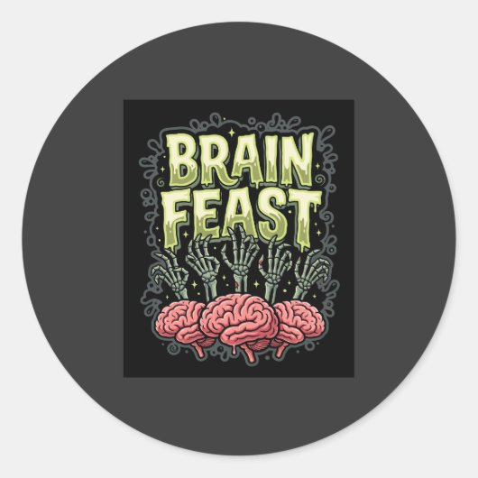 Sticker Rond Conception vectorielle de mains de zombie de festi (Devant)