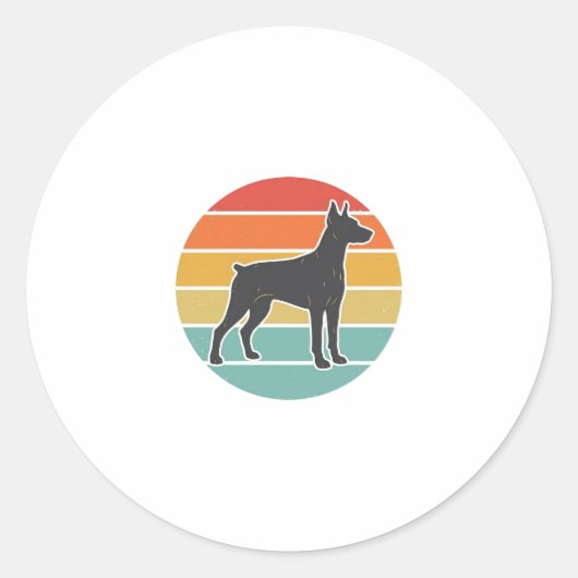 Sticker Rond Conception vectorielle de silhouette de chien au c (Devant)
