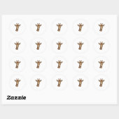 Sticker Rond Conception vectorielle de tête de girafe gravée vi (Feuille)