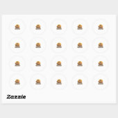 Sticker Rond Conception vectorielle papa capybara rétro PAPABAR (Feuille)