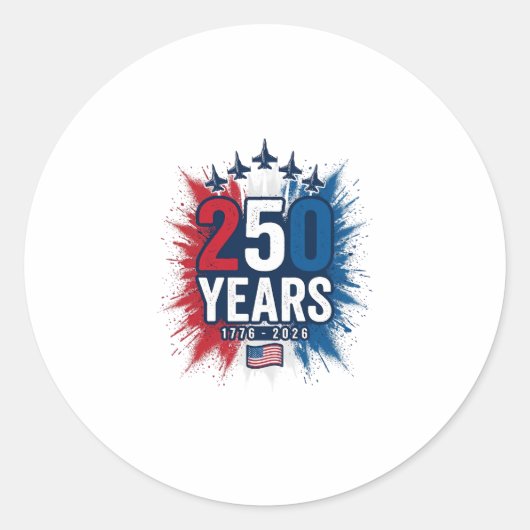 Sticker Rond Conception vectorielle pour le 250e anniversaire d (Devant)