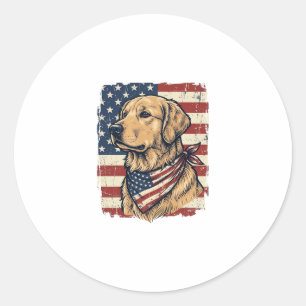 Sticker Rond Conception vectorielle vintage patriotique de Gold
