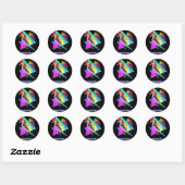 Sticker Rond Conception vibrante de ski avec texte grenoble ski (Feuille)
