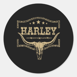 Sticker Rond Conception vintage Harley hommes femmes enfants