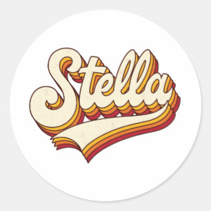 Sticker Rond Conception Vintage Nom Retro Stella 70s