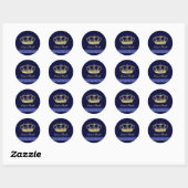 Sticker Rond Conceptions de couronne - bleu (Feuille)