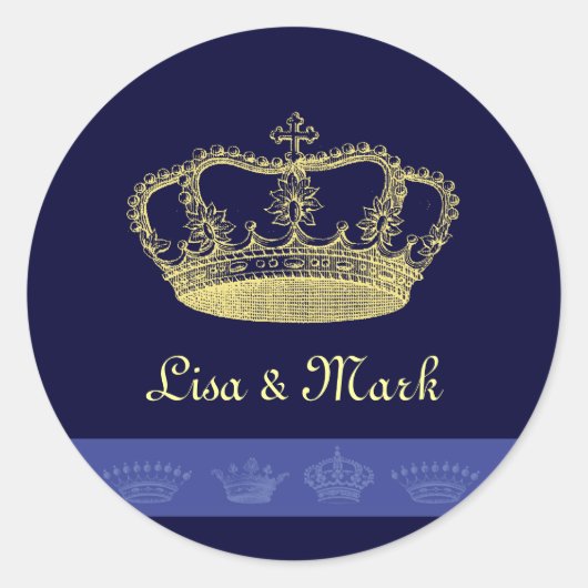 Sticker Rond Conceptions de couronne - bleu (Devant)