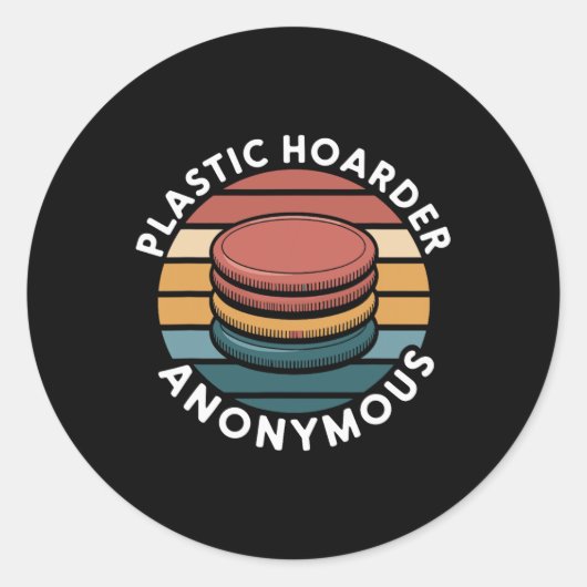 Sticker Rond Conceptions de Disc Golf de Plastic Hoarder Anonym (Devant)