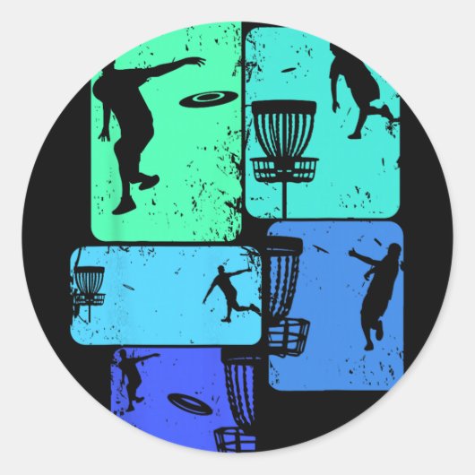 Sticker Rond Conceptions de disque de golf cool et idées de cad (Devant)
