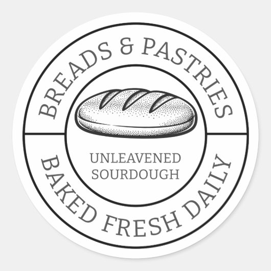 Sticker Rond Conceptions de pains et pâtisseries rustiques Pain (Devant)