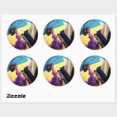 Sticker Rond Concert de piano (Feuille)