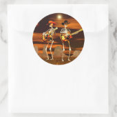 Sticker Rond Concert de squelette d'Halloween (Sac)