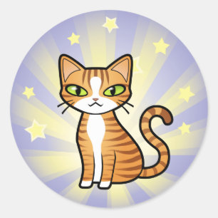 Sticker Rond Concevez votre propre chat de dessin