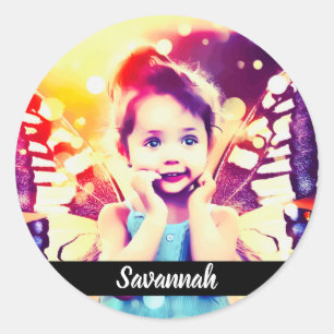 Sticker Rond Concevez votre propre nom personnalisé photo